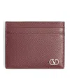 Valentino Leather Vlogo Signature Card Holder In Red