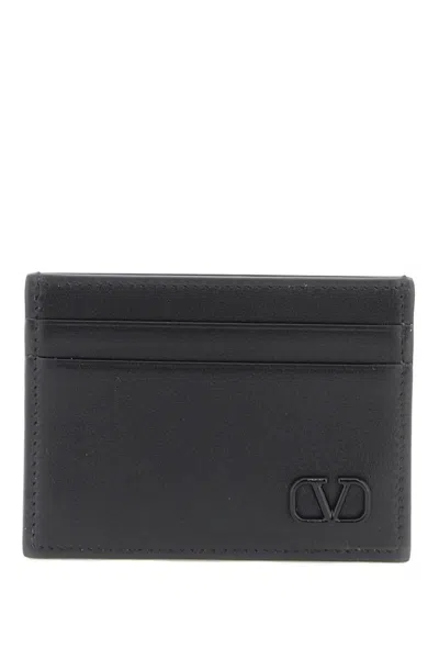 Valentino Garavani "leather Vlogo Signature Card In Nero