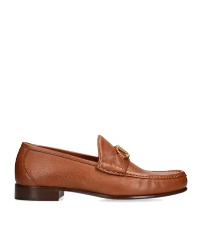 VALENTINO GARAVANI LEATHER VLOGO SIGNATURE LOAFERS