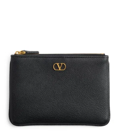 Valentino Garavani Leather Vlogo Signature Pouch In Black
