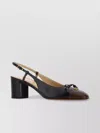 Valentino Valet Du Roi Vlogo Leather Slingback Pumps In Black