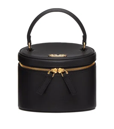 Valentino Garavani Leather Vlogo Signature Vanity Case In Black