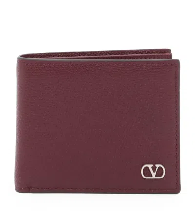 Valentino Garavani Leather Vlogo Signature Wallet In Red
