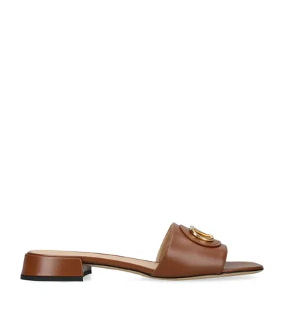 VALENTINO GARAVANI LEATHER VLOGO SLIDES 20