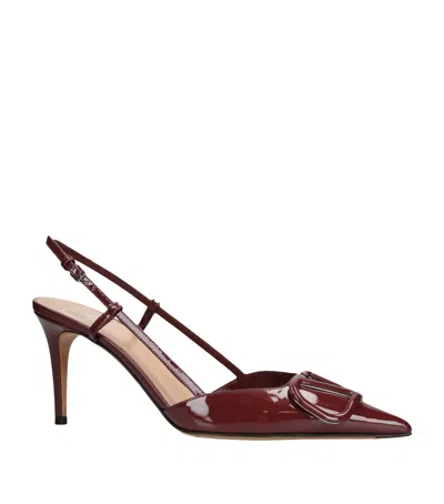 VALENTINO GARAVANI LEATHER VLOGO SLINGBACK PUMPS 80