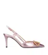 Valentino 80mm Vlogo Signature Crystal-embellished Slingback Pumps In Pink