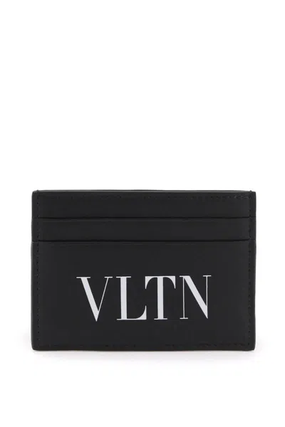 Valentino Garavani Leather Vltn Cardholder In Black