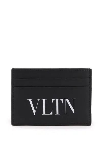 Valentino Garavani Leather Vltn Cardholder In Nero