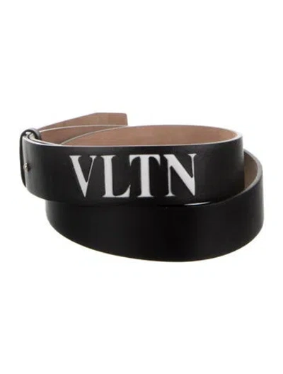 Pre-owned Valentino Garavani Leather Waist Belt In Black