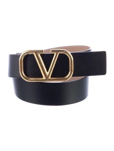 Pre-owned Valentino Garavani Leather Waist Belt In Black/neutrals