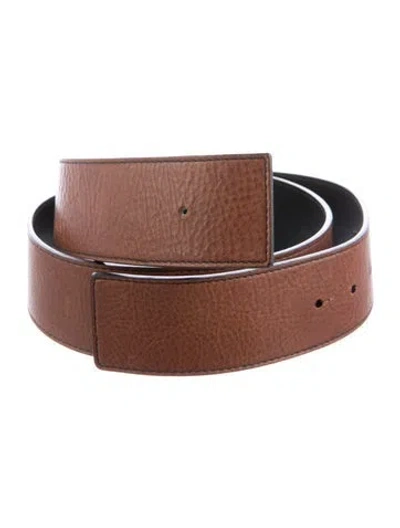 Pre-owned Valentino Garavani Leather Waist Belt In Brown