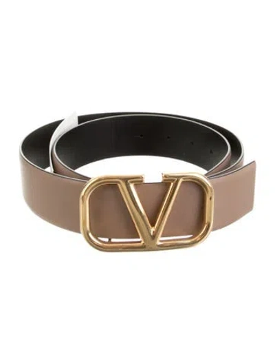 Pre-owned Valentino Garavani Leather Waist Belt In Brown
