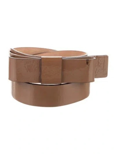 Pre-owned Valentino Garavani Leather Waist Belt In Neutral