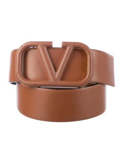 Pre-owned Valentino Garavani Leather Waist Belt In Neutral