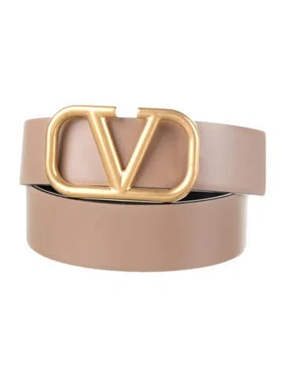 Pre-owned Valentino Garavani Leather Waist Belt In Neutral