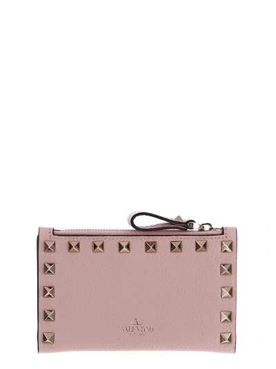 Valentino Garavani Leather Wallet In Pink