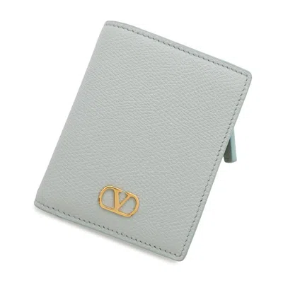 Pre-owned Valentino Garavani Leather Wallet (bi-fold) () In Gray