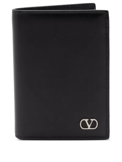 Valentino Garavani Leather Wallet In Black