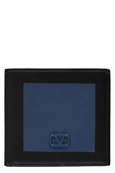 Valentino Garavani Leather Wallet In Black