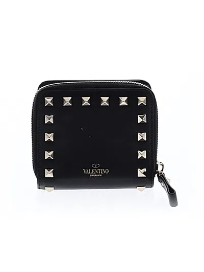 Pre-owned Valentino Garavani Leather Wallet In Black