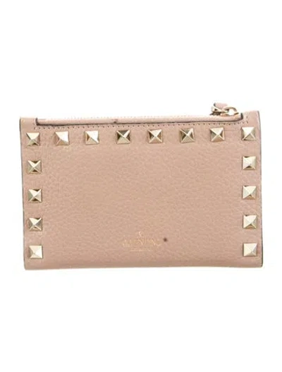 Pre-owned Valentino Garavani Leather Wallet In Neutral