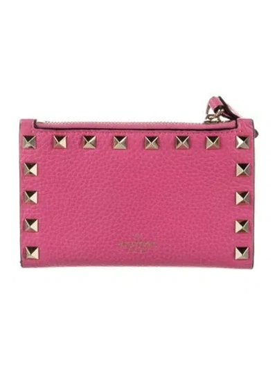 Pre-owned Valentino Garavani Leather Wallet In Pink