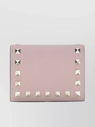 Valentino Garavani Leather Wallet Studded Front Flap