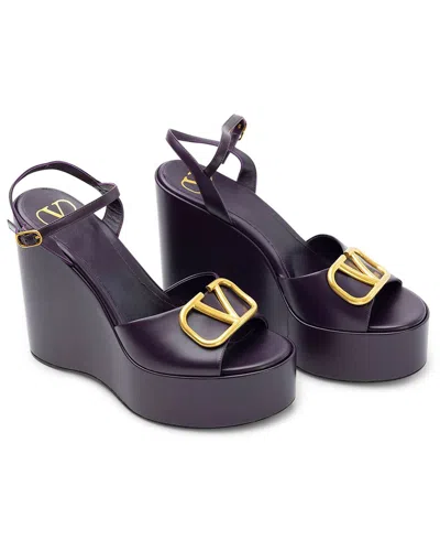 Valentino Garavani Valentino Leather Wedge Sandal In Black