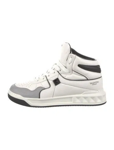 Pre-owned Valentino Garavani Leather Wedge Sneakers In White