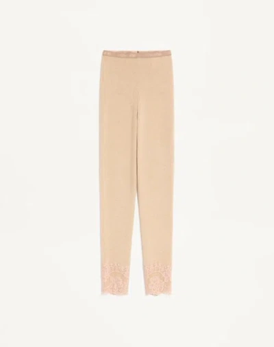 Valentino Leggings Aus Kaschmir Frau Alabaster Xl In White
