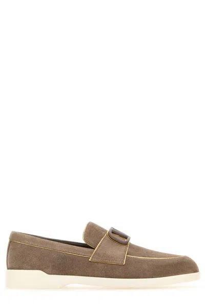 Valentino Garavani Leisure Flows Split Leather Loafer In Grey