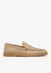 Valentino Garavani Stud-detail Leather Loafers In Beige