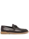 Valentino Leisure Flows Leather Loafers In Brown