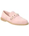 Valentino Garavani Women Leisure Flows Leather Loafers In Pink