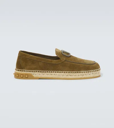 Valentino Garavani Espadrilles Leisure Flows Aus Veloursleder In Green