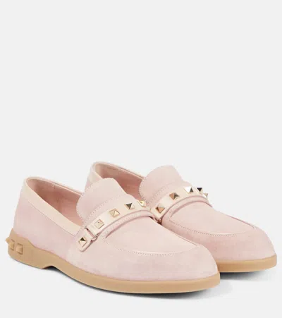 VALENTINO GARAVANI LEISURE FLOWS SUEDE LOAFERS