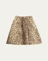 Valentino Wool Cloth Skirt In Jaguar Spots Print Woman Animal Print 42 In Brown Black