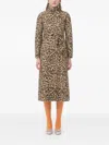 Valentino Leopard Print Belted Coat In Multi