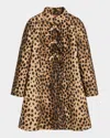 Valentino Mantel Aus Wollstoff Mit Jaguar-punktendruck Frau Animalier 44 In Brown Black