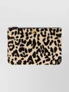 Valentino Vlogo Signature Medium Leopard-print Calf-hair Clutch In Multi