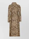 Valentino Leopard Print Double Breasted Coat With Belt In Animal Print
