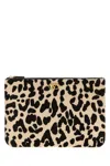 Valentino Vlogo Signature Medium Leopard-print Calf-hair Clutch In Multi