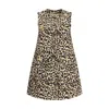 Valentino Womens Animalier Leopard-print Long Wool And Silk-blend Gilet In Brown