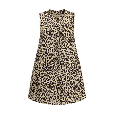 VALENTINO LEOPARD-PRINT LONG VEST