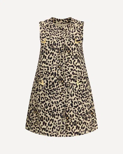 Valentino Leopard-print Long Vest In Animal Print