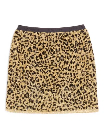 VALENTINO LEOPARD-PRINT LUREX MINISKIRT