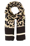 Valentino Animal Print Silk Foulard With Contrast Border