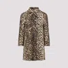 Valentino Wool Coat With Animalier Print And Bow In Leopard Print