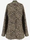 Valentino Leopard Print Wool Coat In Brown