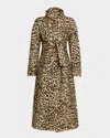 Valentino Leopard-print Wool Double-breasted Long Coat In Animal Print